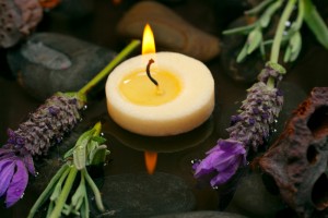 spa flower candle